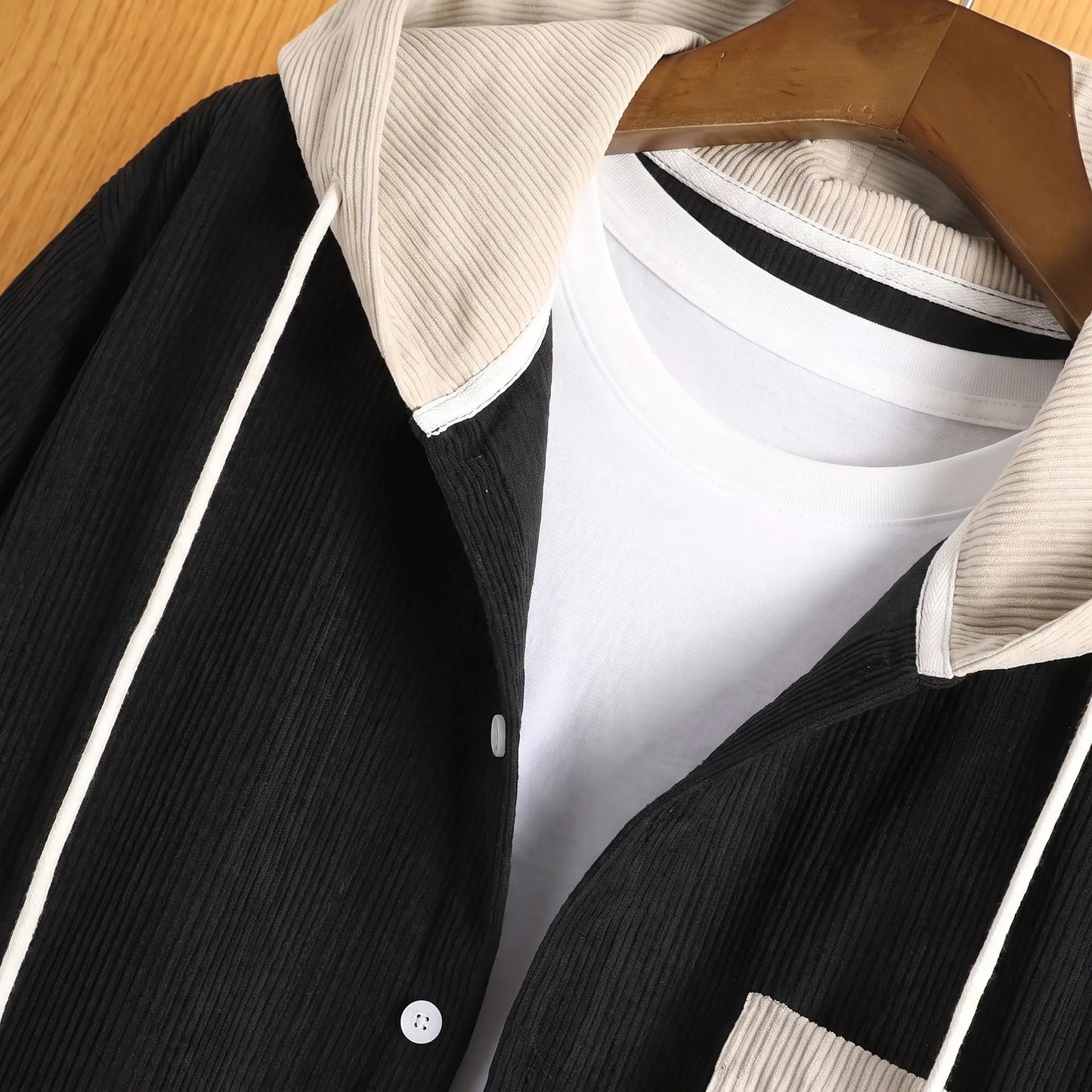 CORDUROY HOODED SHIRT