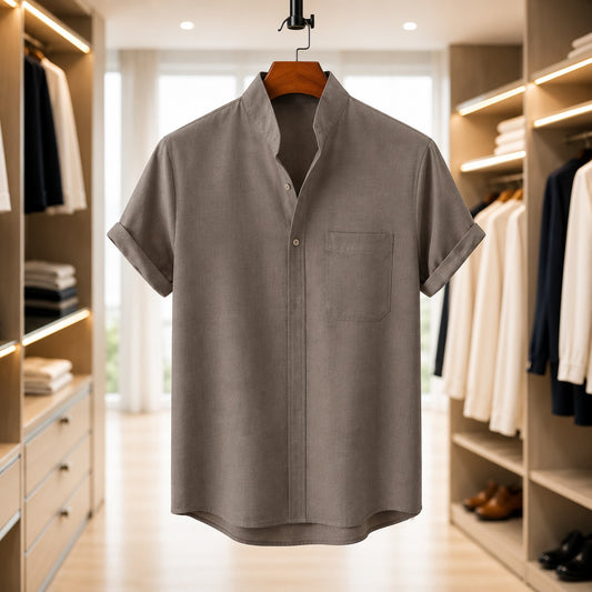 LINEN CHEST POCKET SHIRT