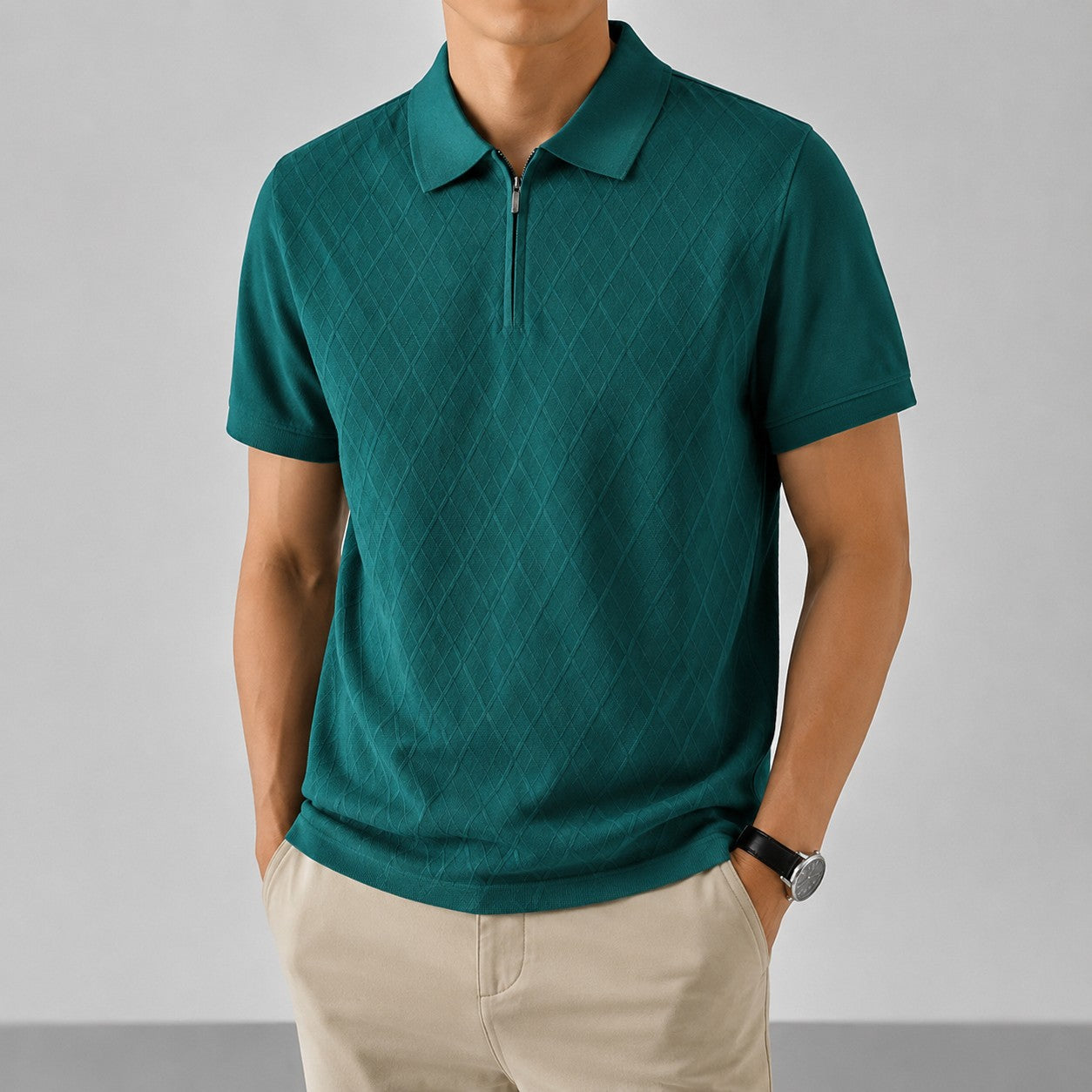 TEXTURED POLO SHIRT