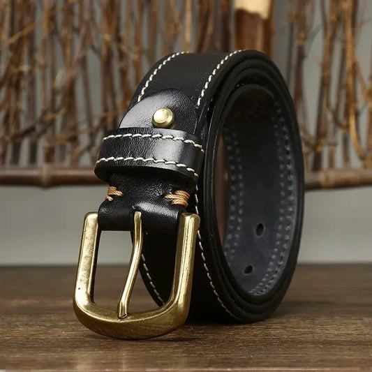 Rivo Brasswork Leather Belt