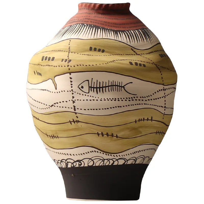 Modern Graffiti Ceramic Flower Vase