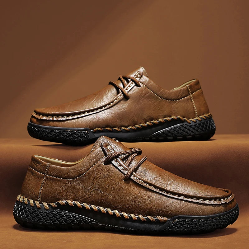 Artisan Stitch Leather Casual Shoes