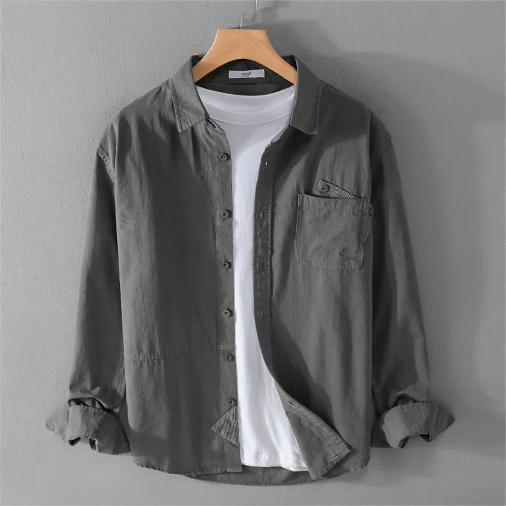 Cotton Solid Long Sleeve Shirt