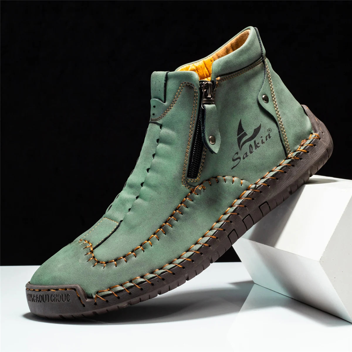 Calvino Leather Ankle Boots