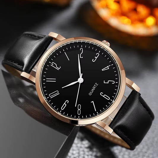 Vintage Leather Military Quartz Watch