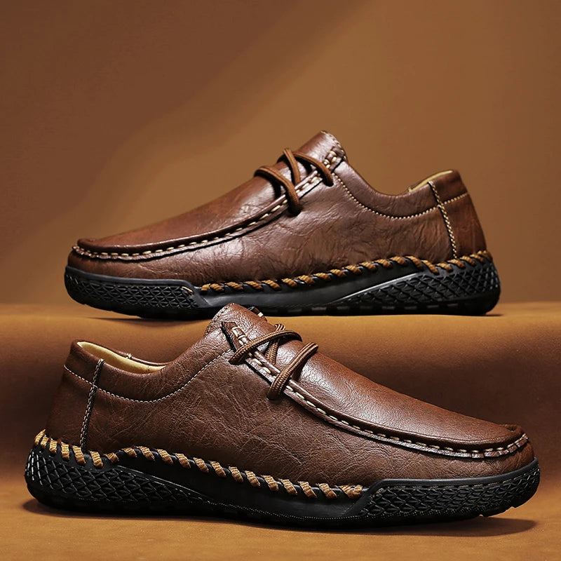 Artisan Stitch Leather Casual Shoes