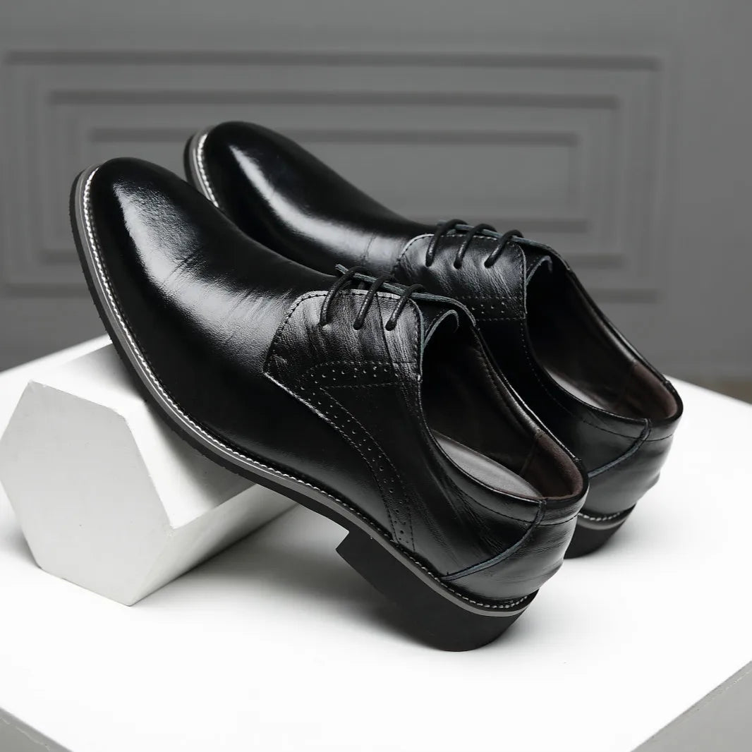 Classic Pointed-Toe Oxford Dress Shoes
