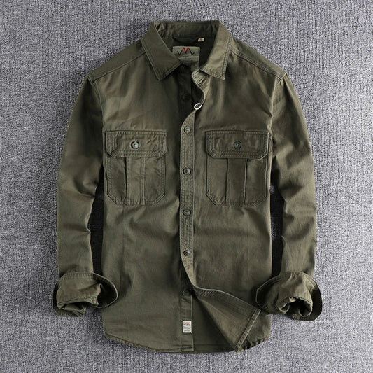 Cotton Double-Pocket Casual Shirt Jacket
