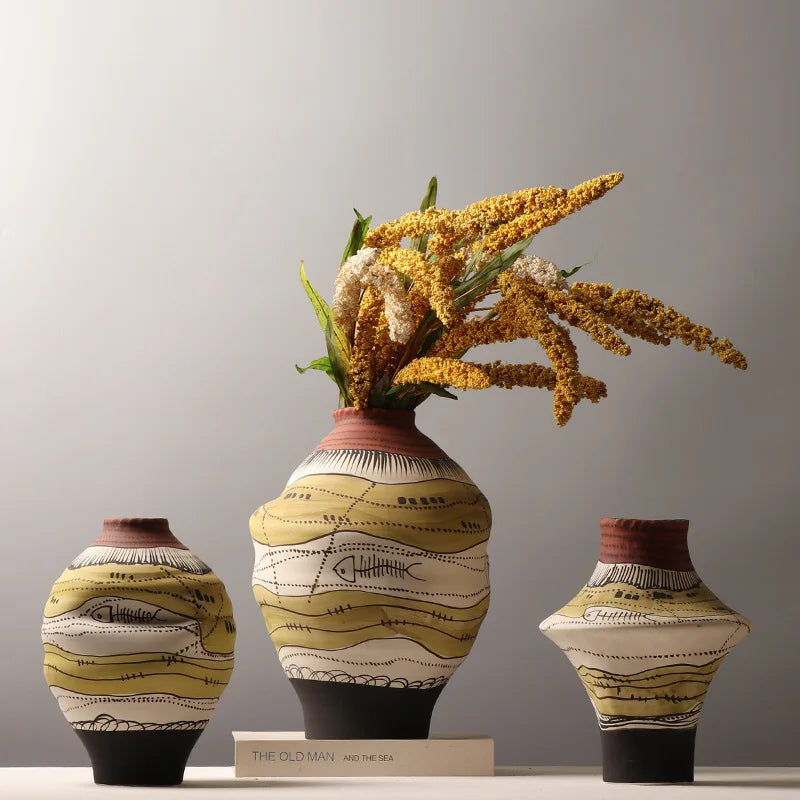 Modern Graffiti Ceramic Flower Vase