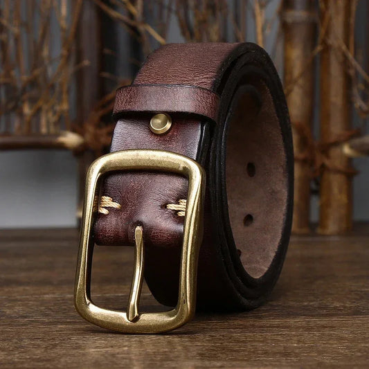 Matte Brass Buckle Belt