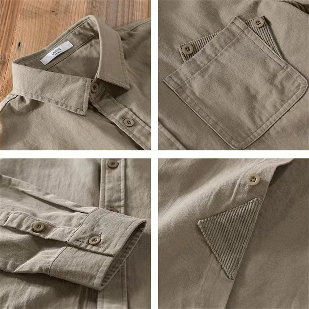 Cotton Solid Long Sleeve Shirt