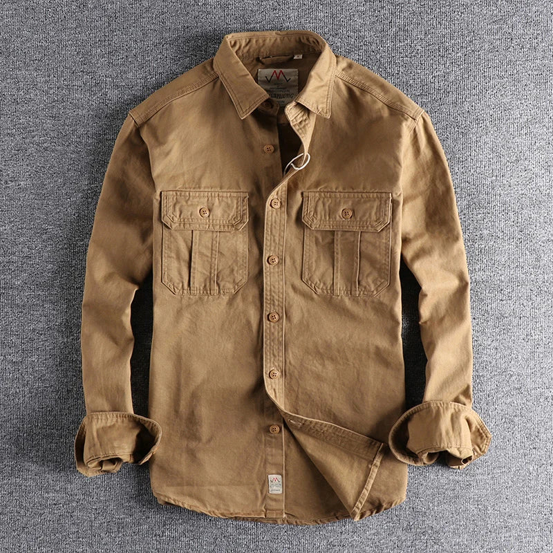 Cotton Double-Pocket Casual Shirt Jacket