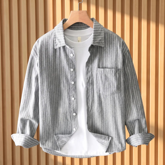 SOFT PINSTRIPE SHIRT Grey