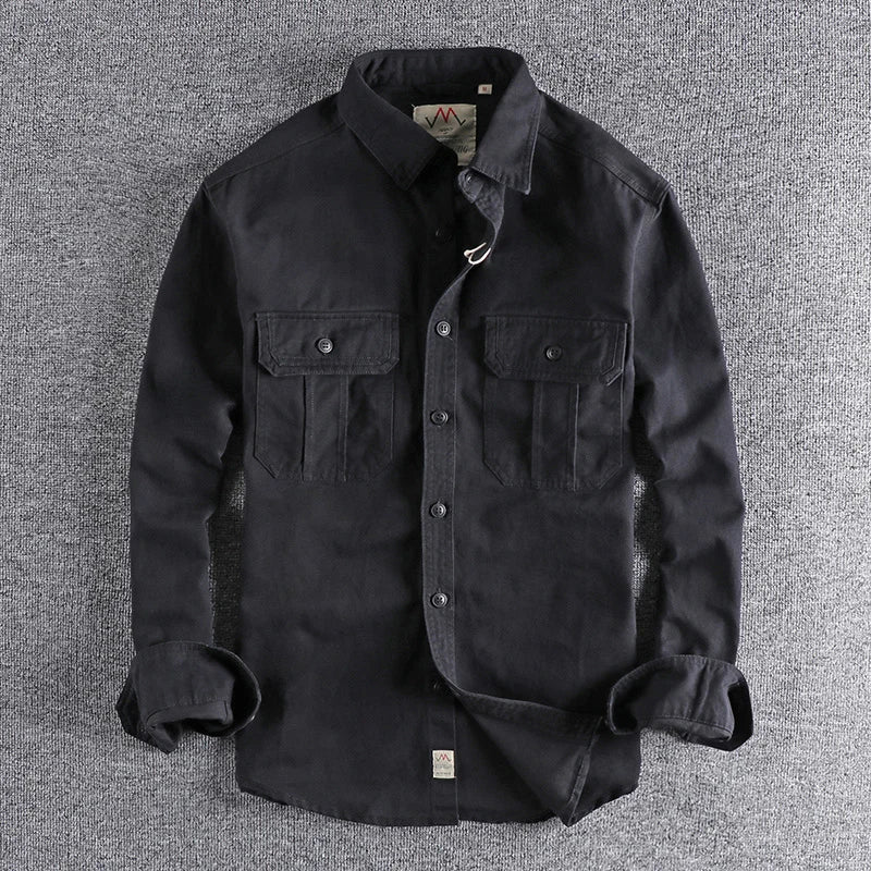 Cotton Double-Pocket Casual Shirt Jacket