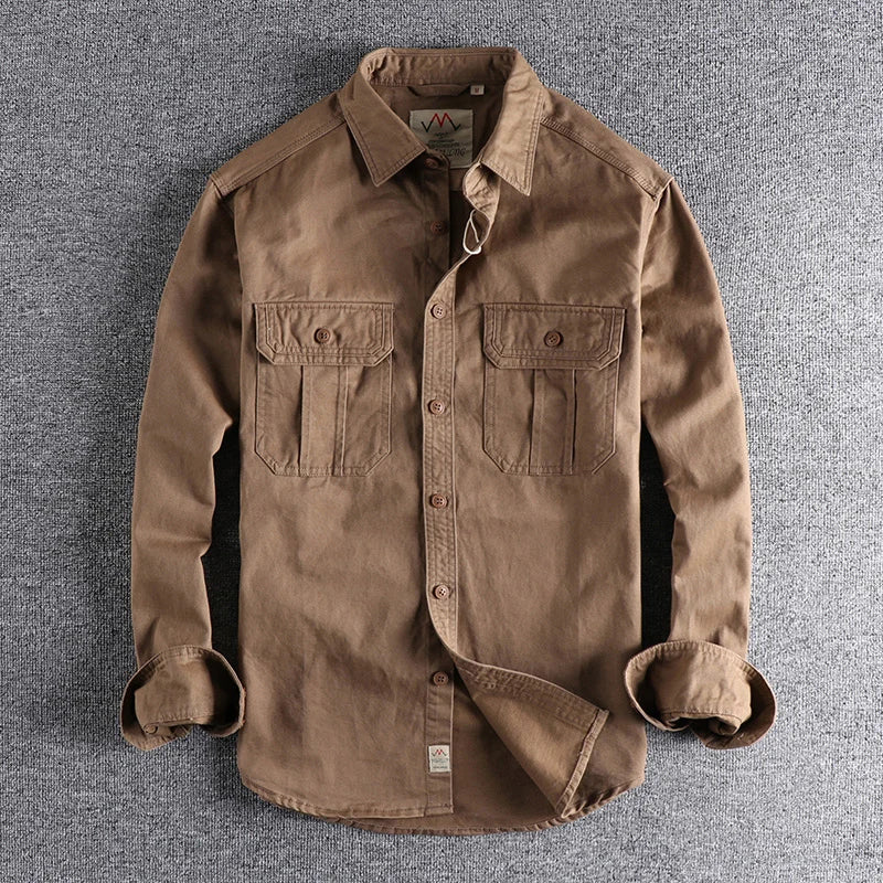 Cotton Double-Pocket Casual Shirt Jacket