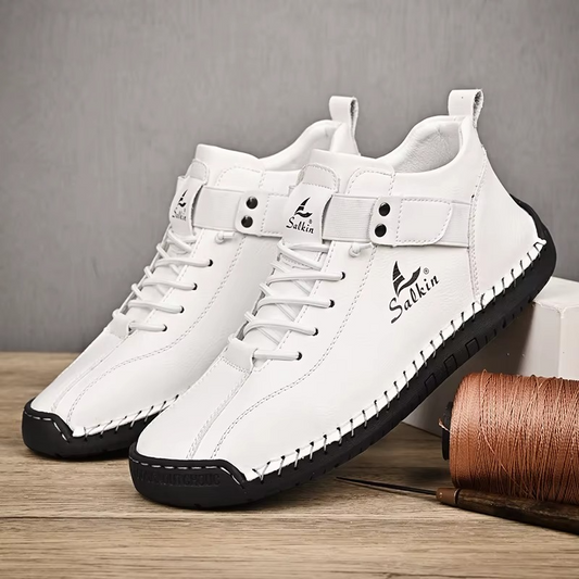 Vintage Split-Leather Fringe Sneakers