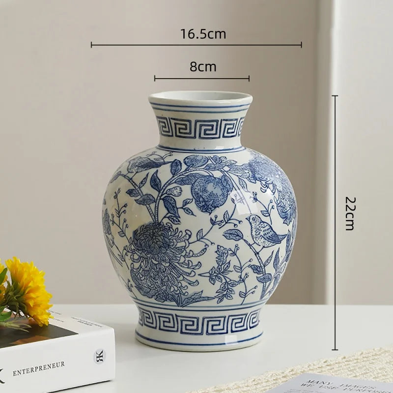 Chinoiserie Glazed Ceramic Vase Set
