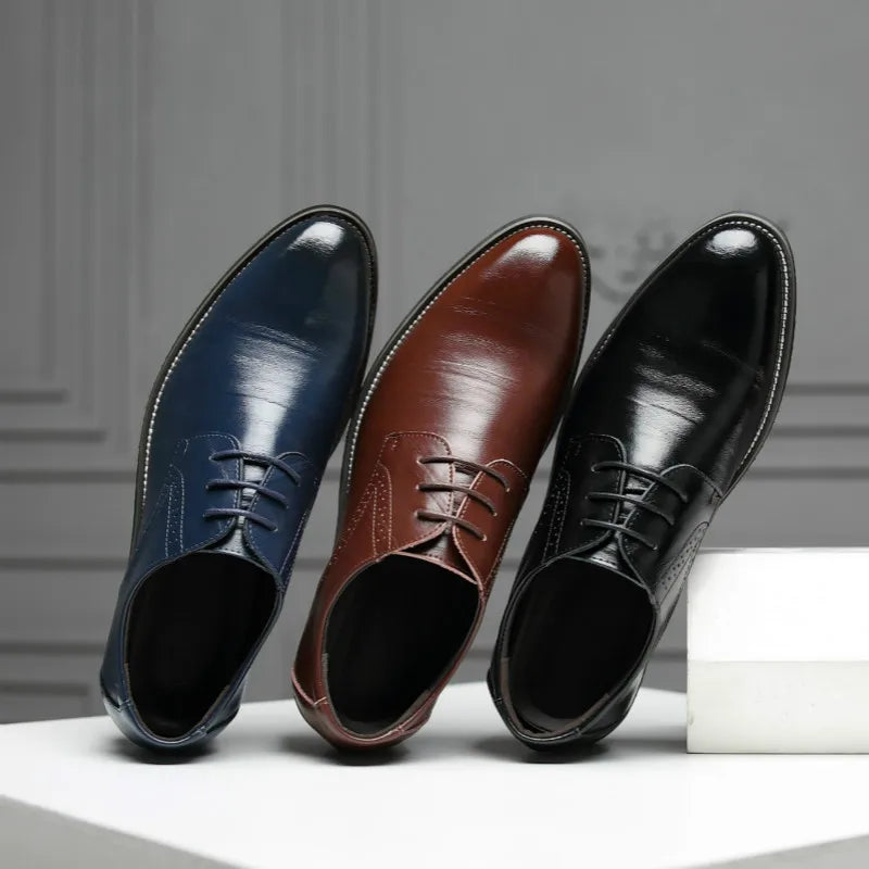Classic Pointed-Toe Oxford Dress Shoes
