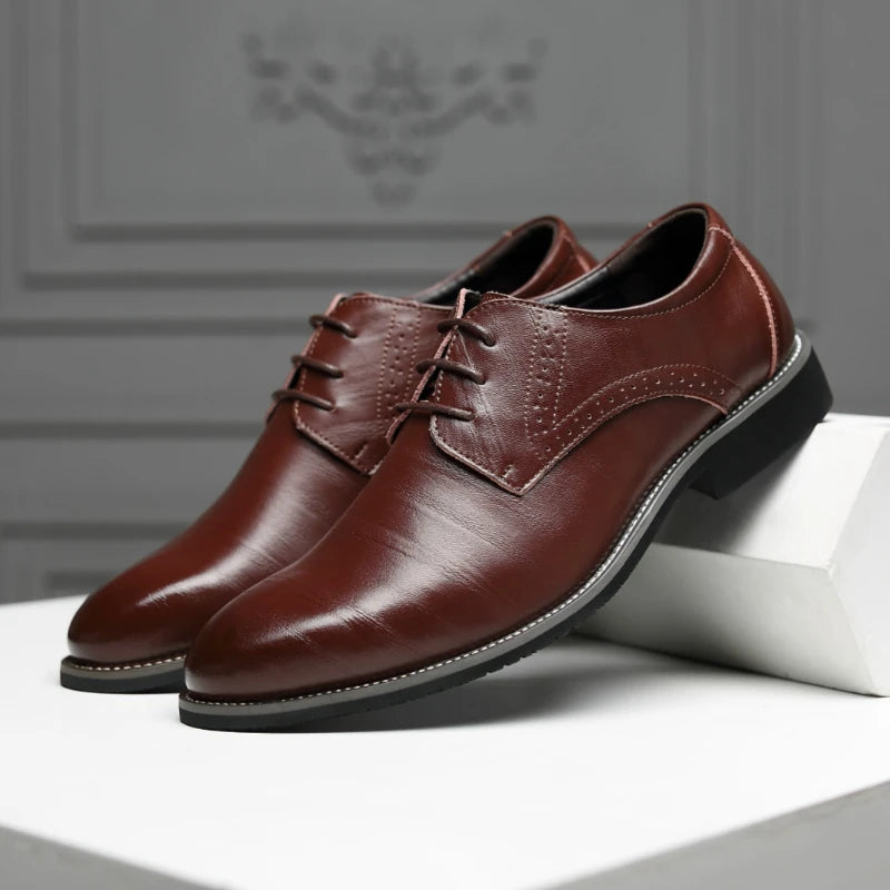 Classic Pointed-Toe Oxford Dress Shoes
