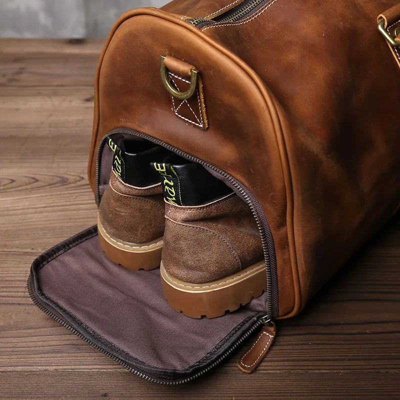 Full-Grain Leather Weekender Bag