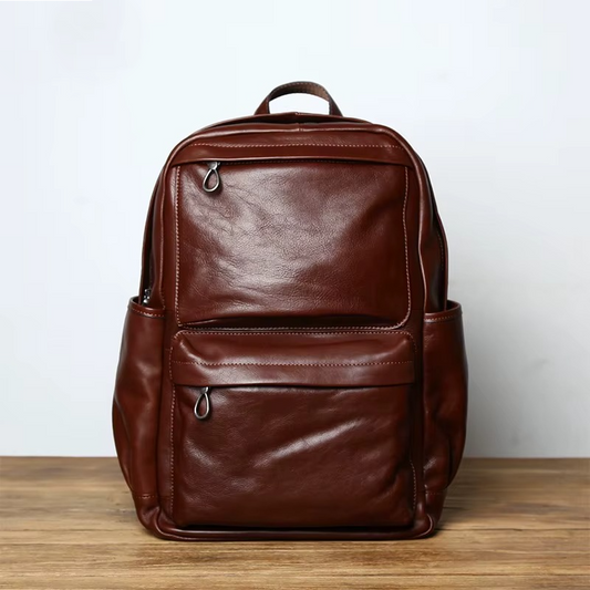 FULL-GRAIN LEATHER BACKPACK