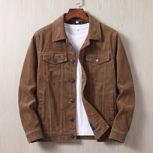 Four-Pocket Corduroy Jacket brown trucker jacket