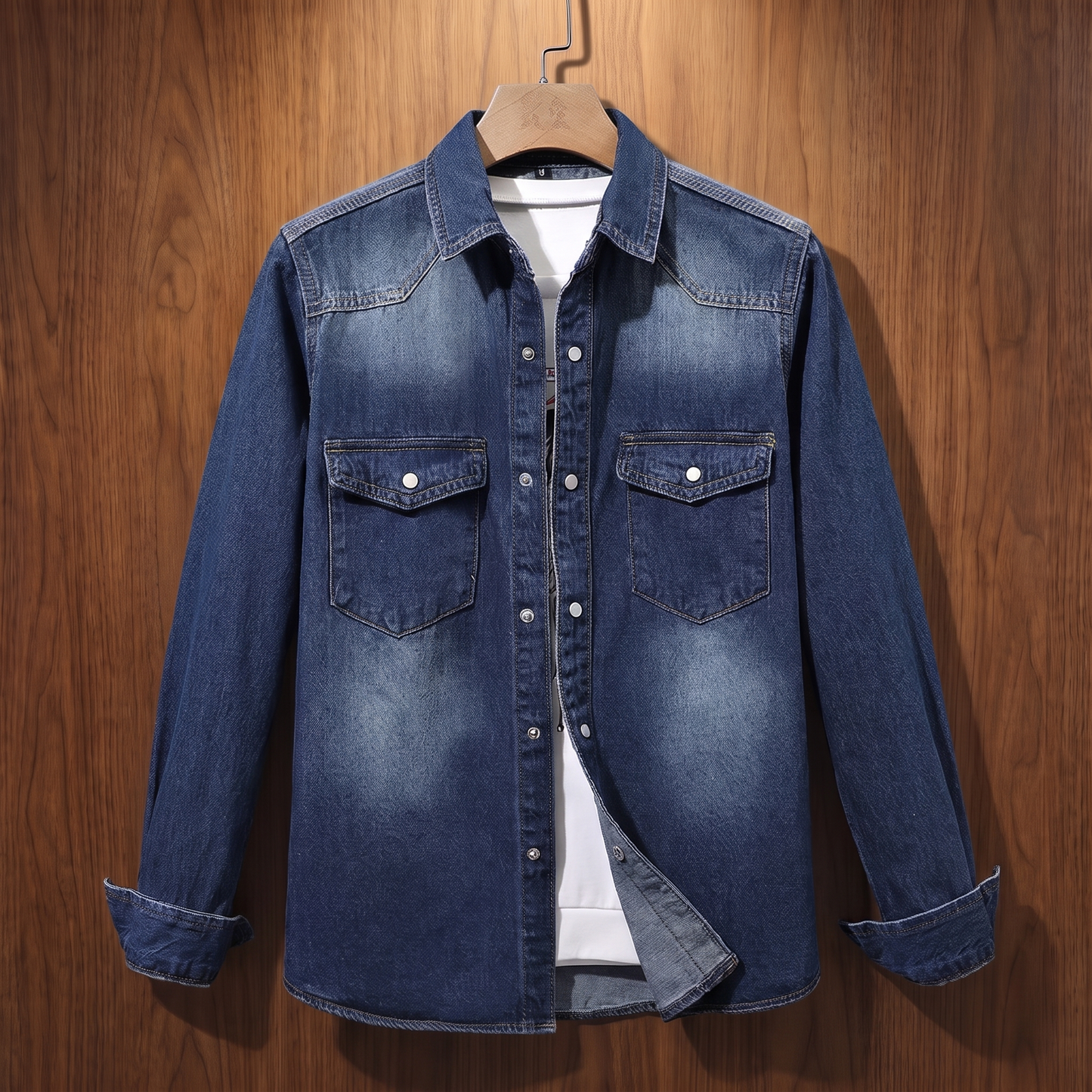 Classic Workwear Shirt - Deep Blue faded