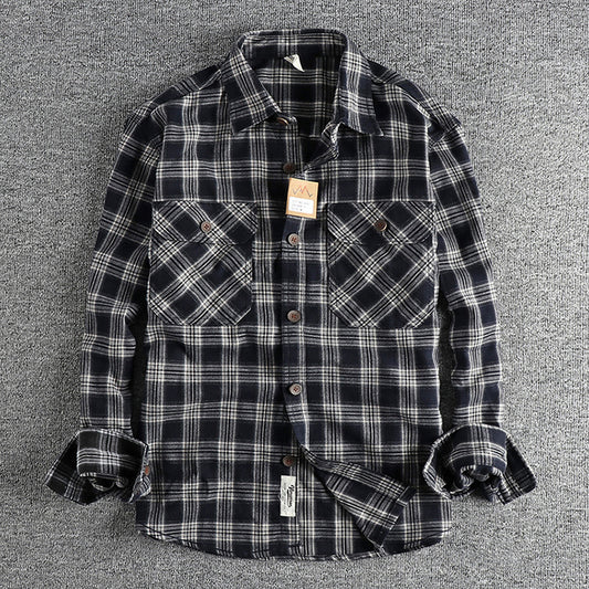 Riverton Retro Plaid Long-Sleeved Shirt
