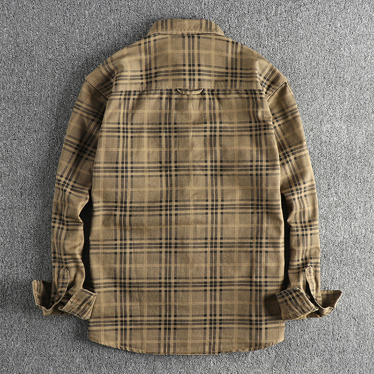 PLAID WOVEN COTTON SHIRT