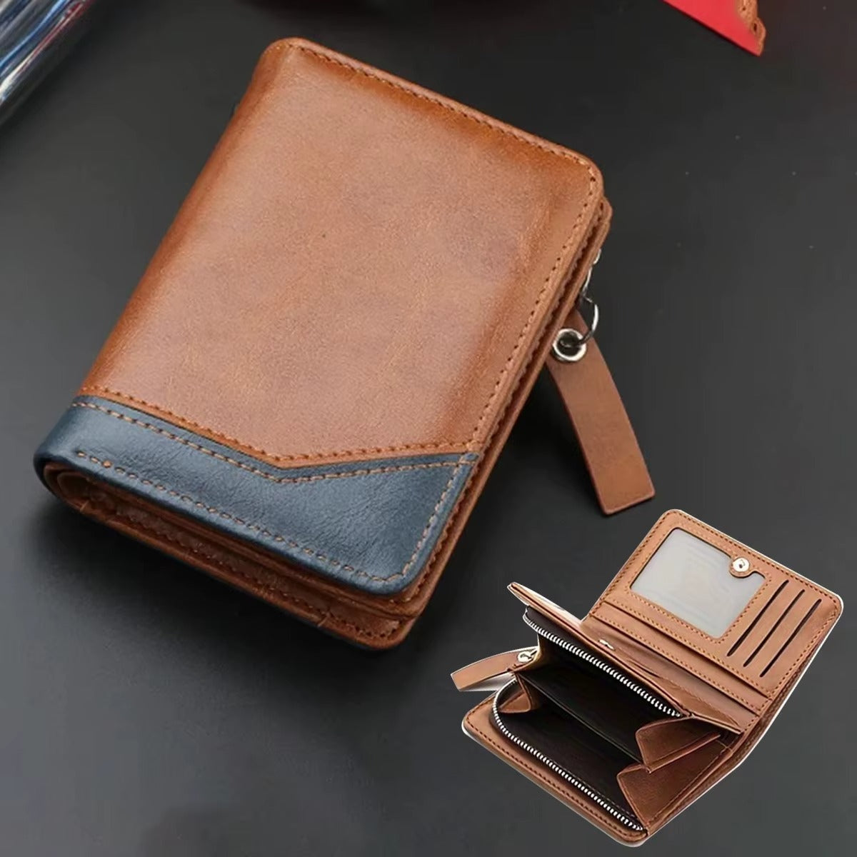 Riverton Leather Zipper Wallet