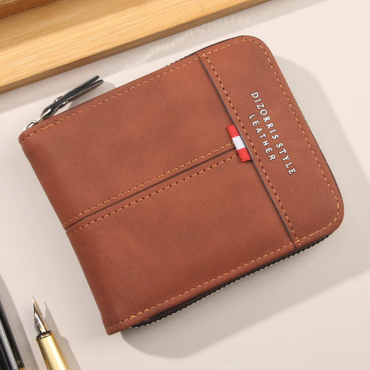 Vintage Leather Zipper Wallet