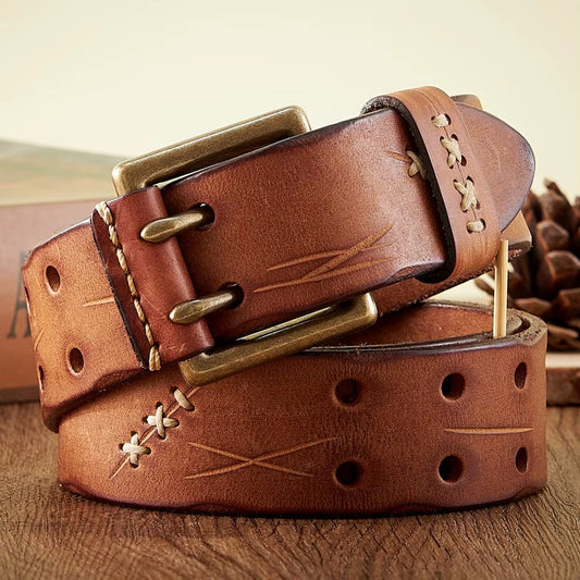 Classic Double Pin Leather Belt