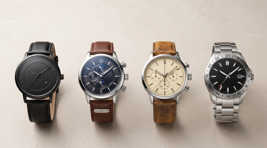 Four men's watches for different occasions: office, wedding, weekend and travel