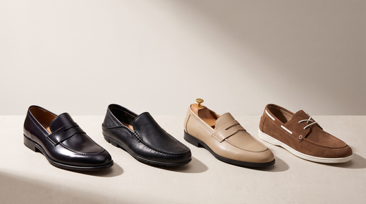 Men's loafers from formal to casual: office loafer, dress moccasin, classic leather and suede slip-on