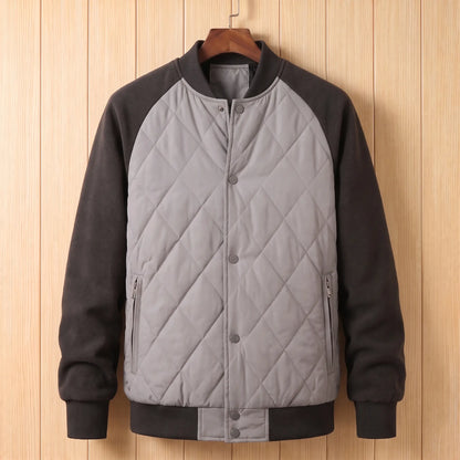 Quilted varsity jacket in grey