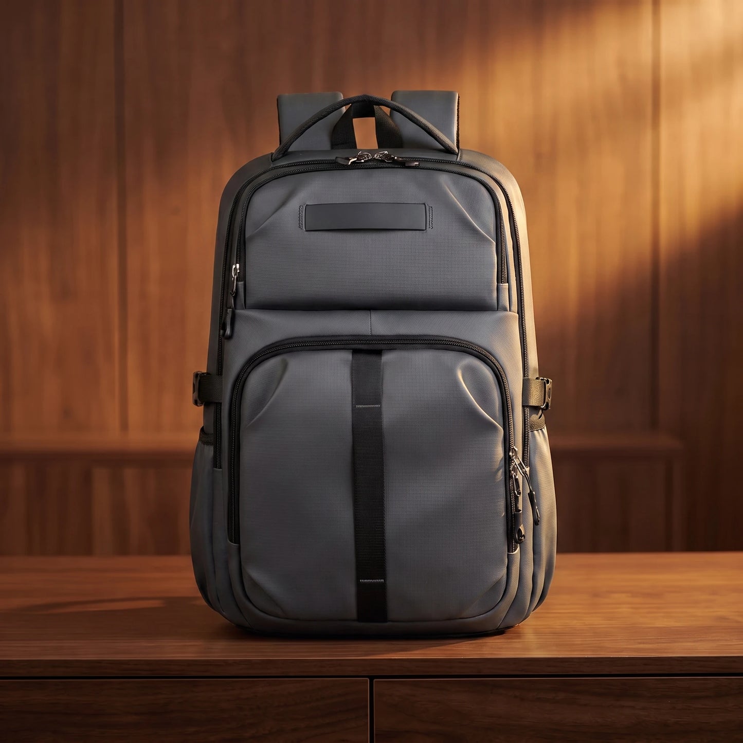 Large capacity dark grey business laptop backpack