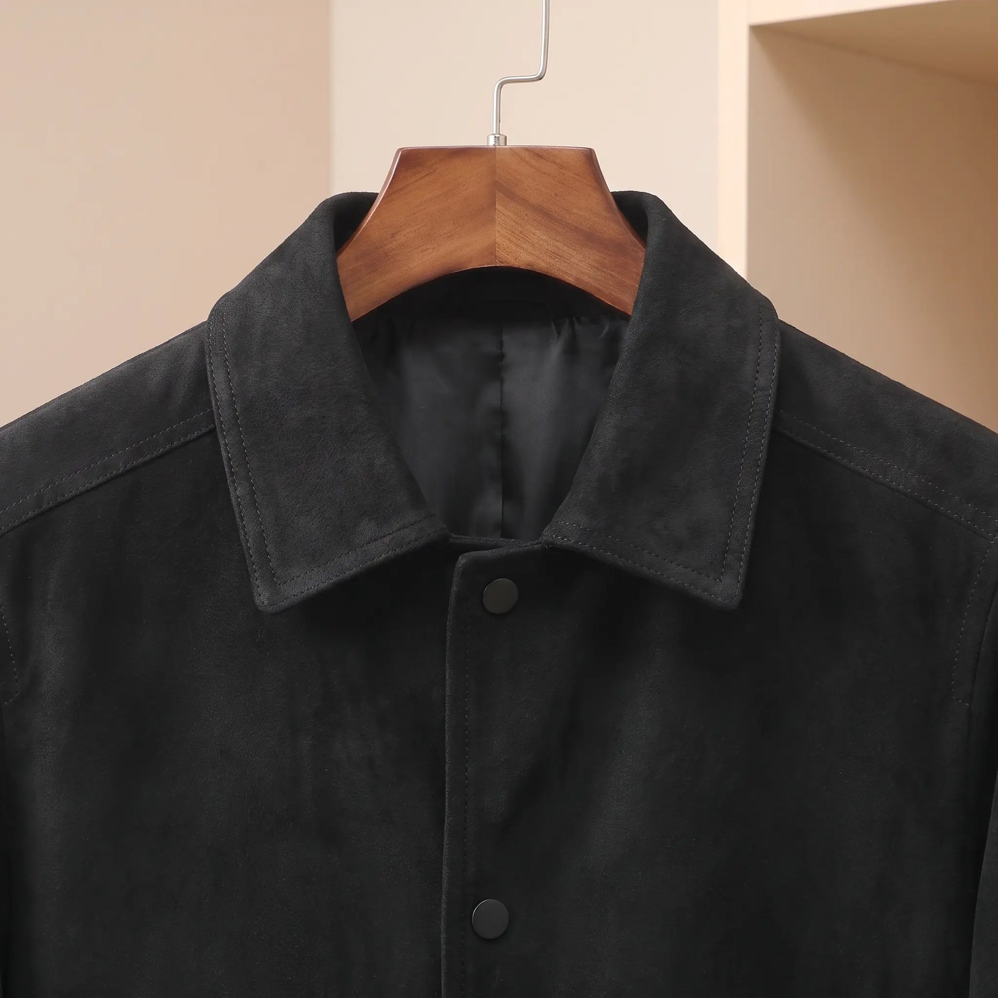 Slim Collared Jacket collar and chest detail