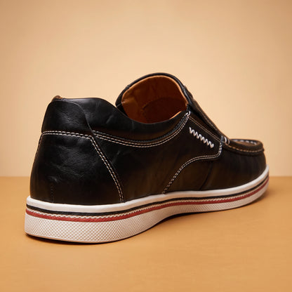 Stitched Moccasin Loafers - heel detail