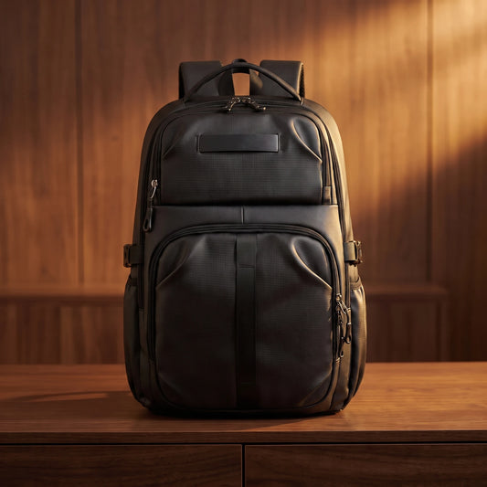 Large capacity black business laptop backpack