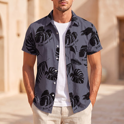 TEXTURED LEAF PATTERN SHIRT