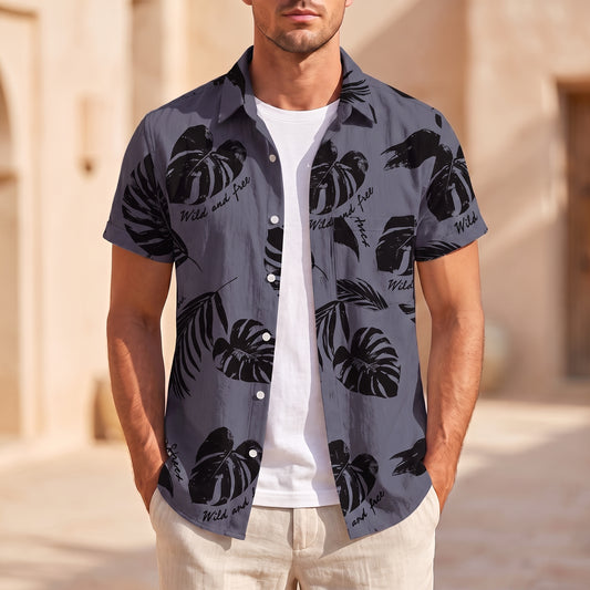 TEXTURED LEAF PATTERN SHIRT