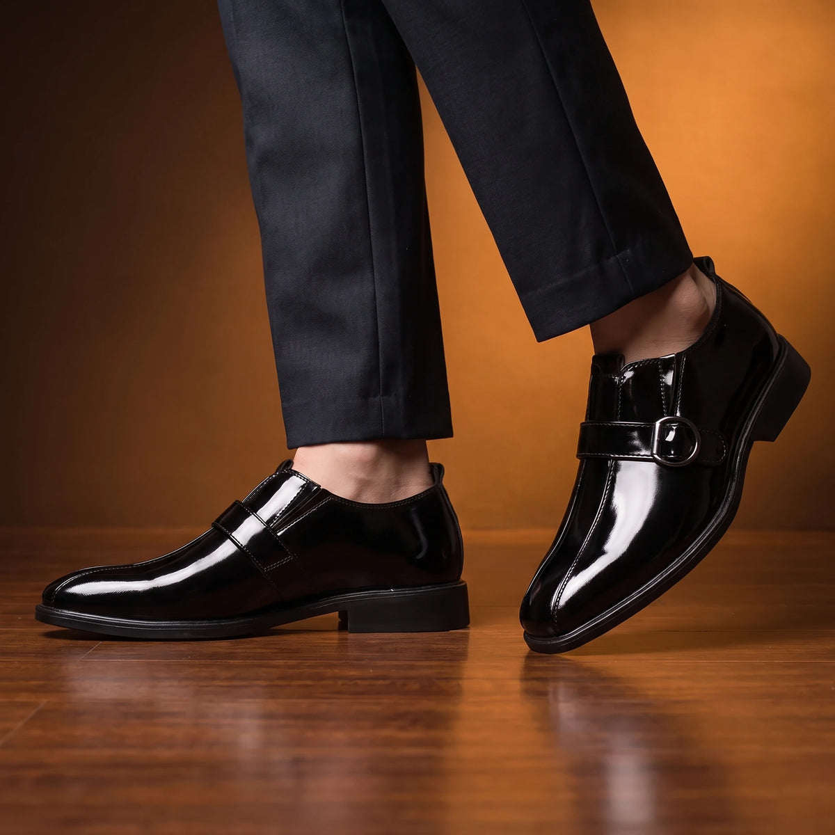 Glossy Formal Loafers - worn lifestyle