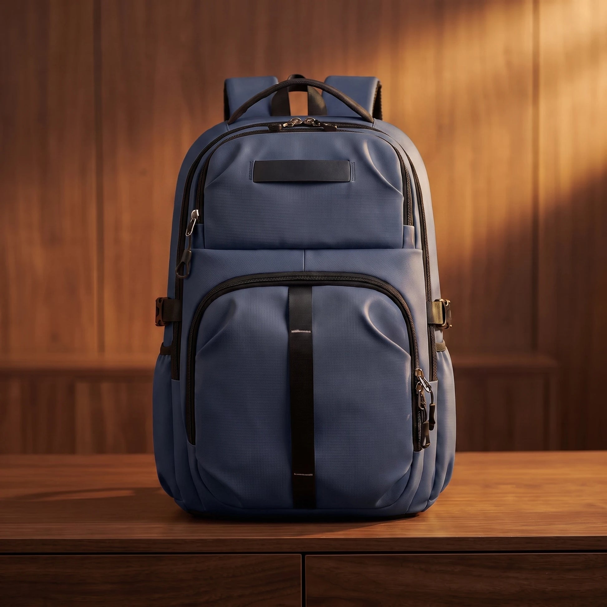 Large capacity blue business laptop backpack