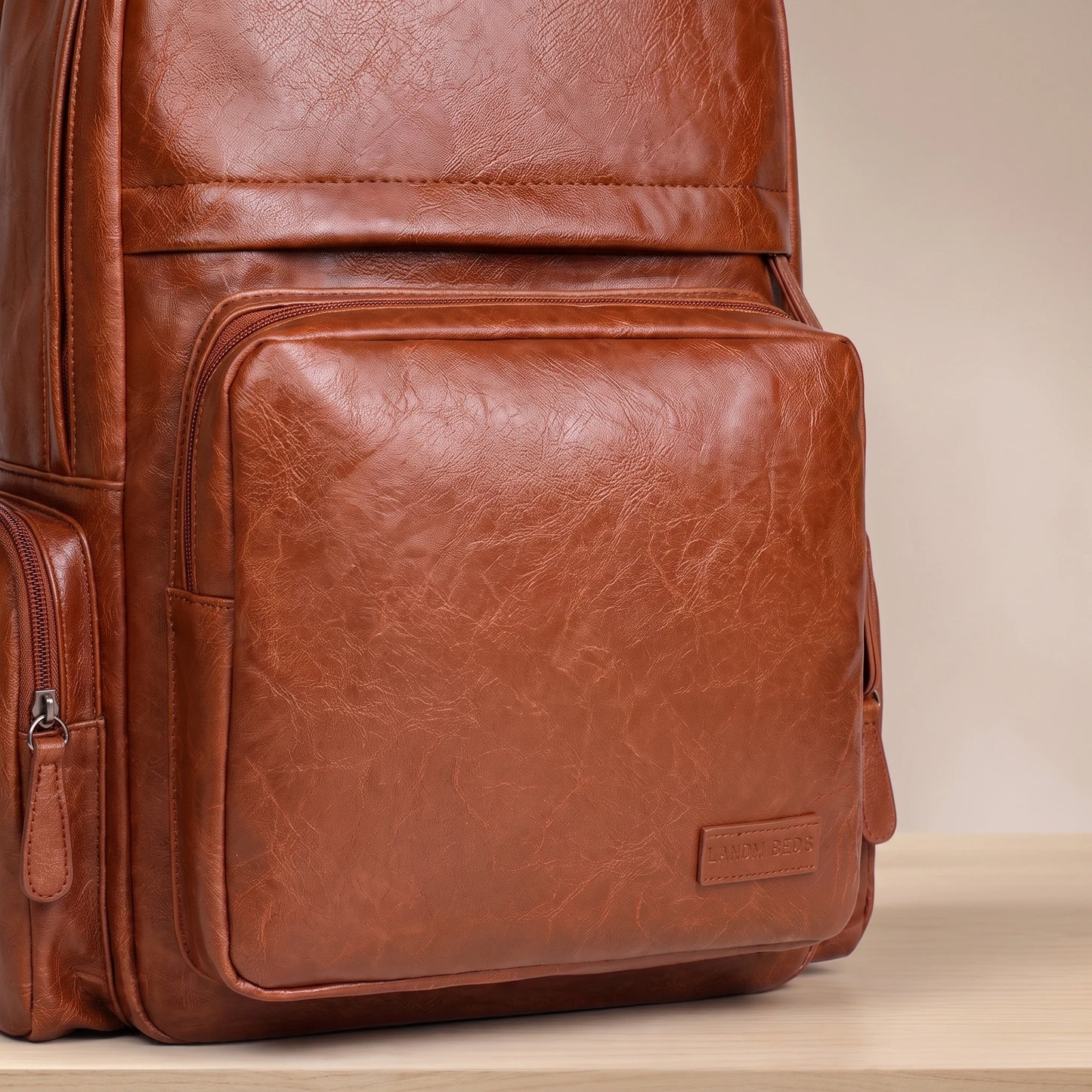 Commuter backpack front zip pocket detail
