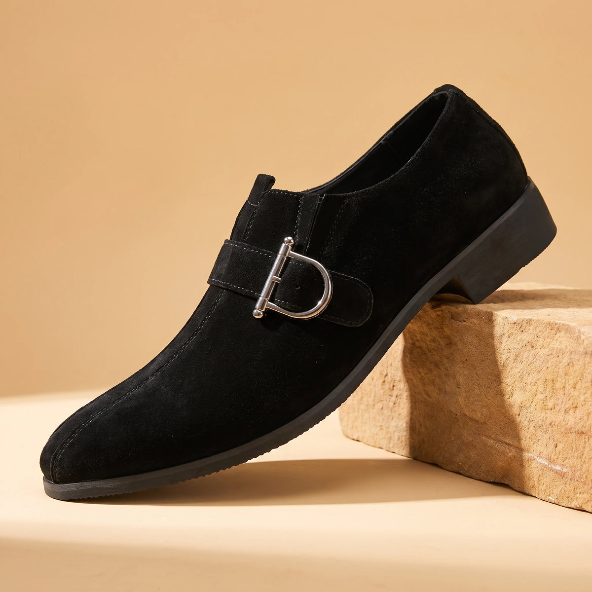 Formal Buckle Loafers - Black