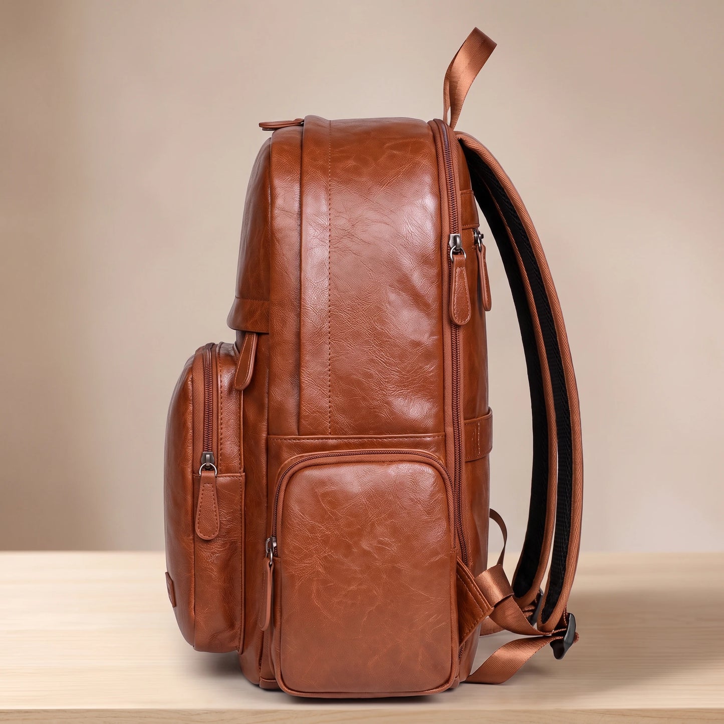 Commuter backpack side pocket detail