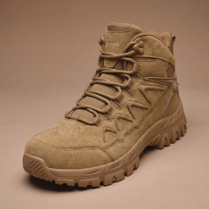 Hiking shoe toe and lacing detail