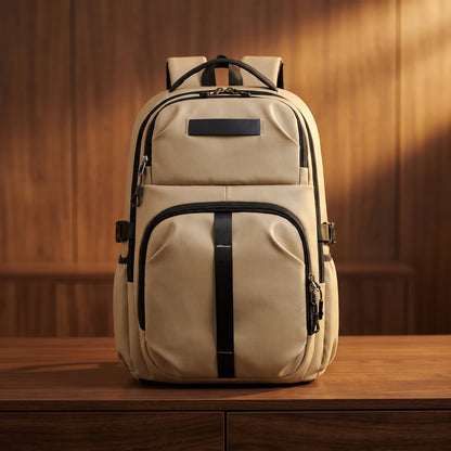 Large capacity khaki business laptop backpack