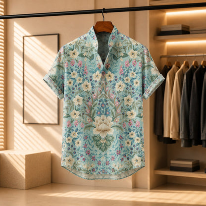 BAROQUE FLORAL ART PRINT SHIRT