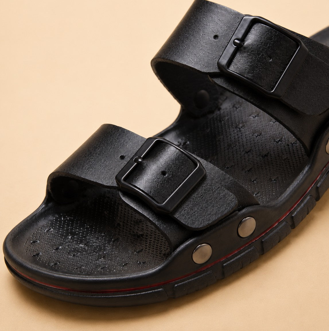 BEACH BUCKLE SLIDES